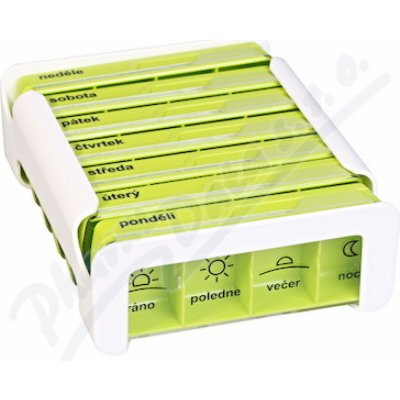 Anabox Dávkovač na léky - zelený 7 dní COMPACT – Sleviste.cz