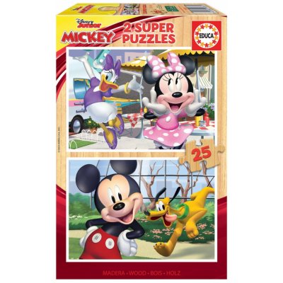 EDUCA Dřevěné Mickey a přátelé 2x25 dílků – Zboží Mobilmania