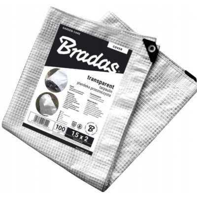 Bradas Vyztužená plachta PLC1001,5/2 100 g/m² transparentní 1,5 x 2 m – Zboží Dáma