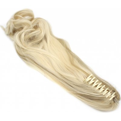 Clip in culík se skřipcem vlnitý 60cm platina/světle hnědá – Zboží Dáma