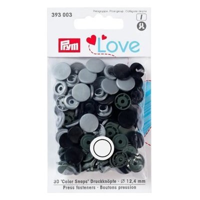 PRYM LOVE Patentky Color snaps – světle šedá, tmavě šedá, černá – Hledejceny.cz