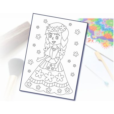 Radost v písku Šablona na pískování princezna s kytičkami A5 148 x 210 mm – Zboží Dáma