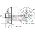 Brzdový buben OPEL zadní CORSA C 00- BEZ ABS 200X36 986477265 MAXGEAR – Zboží Mobilmania