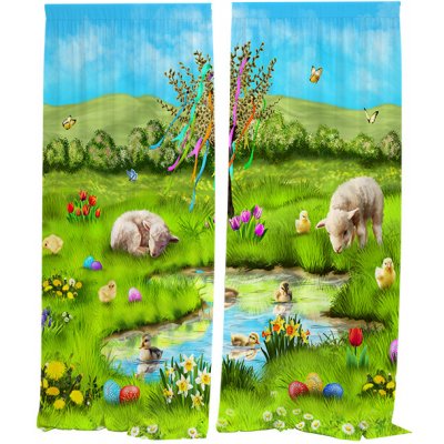 IMPAR Závěsy Ovečky u vrby (Rozměr : 140x250, Materiál: Interlock) – Hledejceny.cz