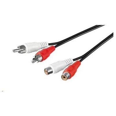 PREMIUMCORD Kabel prodlužovací audio 2x Cinch - 2x Cinch (RCA, M/F) 5m KJACKCMF2-5 – Zbozi.Blesk.cz