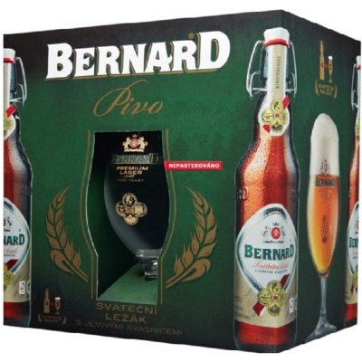 Bernard 12 pack svát. 5% 4 x 0,5 l (dárkové balení 2 sklenice) – Hledejceny.cz