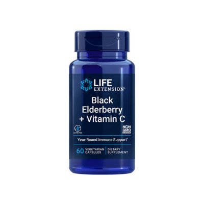 Life Extension Black Elderberry + Vitamin C 60 vegetariánská kapsle – Hledejceny.cz
