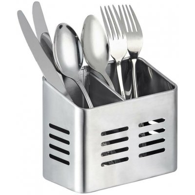 M.A.T. Group stojan na příbory 2 přihr. obdél. 16x9x13cm nerez – Sleviste.cz