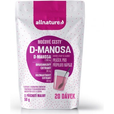 Allnature D-Manosa s brusinkovým extraktem příchuť malina 50 g – Zbozi.Blesk.cz