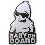 No name Samolepka dítě v autě BABY ON BOARD, stříbrná – Hledejceny.cz