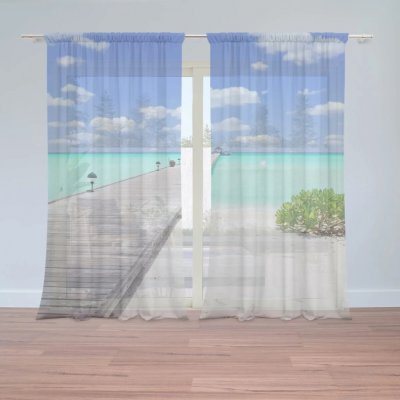 Sablio Záclony Molo na pláži: 2ks 150x250cm – Hledejceny.cz