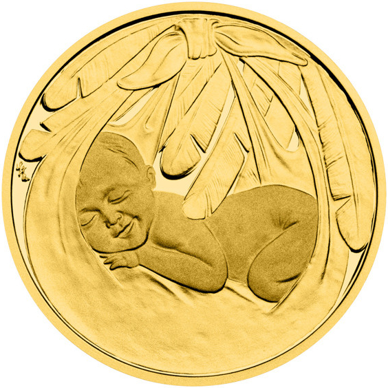 Česká mincovna Zlatý dukát k narození dítěte Čáp 2024 s věnováním proof 3,49 g