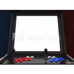 WEBLUX 224483982 Samolepka fólie Gaming Arcade Machine with Blank Screen for Your Design. 3d Rendering Herní arkádový stroj s prázdnou obrazovkou pro váš návrh. 3D vykr rozměry 270 x 200 cm