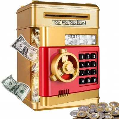 ISO 12151 Dětská pokladnička trezor sejf zlatá – Zboží Dáma