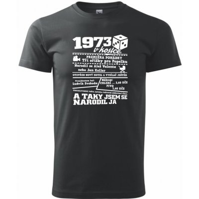 1973 v kostce Klasické pánské triko černá – Zbozi.Blesk.cz