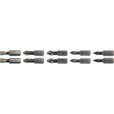 Sada bitů 1/4&quot; 10ks, 5,6mm, 2 x PH1, 2 x PH2, 2 x PZ1, 2 x PZ2