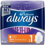 Always Platinum Ultra Normal Plus hygienické vložky s křidélky 8 ks