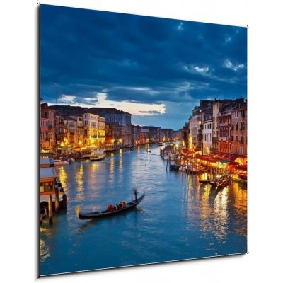 Skleněný obraz 1D - 50 x 50 cm - Grand Canal at night, Venice Velký kanál v noci, Benátky – Zboží Mobilmania