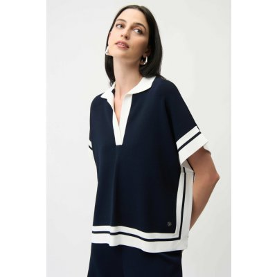 JOSEPH RIBKOFF dámský svetr modrý pletený s bílými bloky – Hledejceny.cz