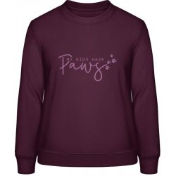 AWDis Sweat mikina Design Moje děti mají tlapky Purpurovočervená