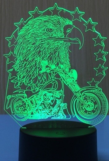 Beling Dětská lampa Orol na motorke 7 barevná S9163