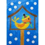 Radost v písku Šablona na pískování ptáček v budce A5 148 x 210 mm – Zboží Dáma