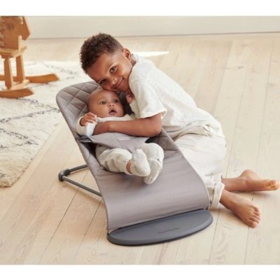 Babybjörn Lehátko Bouncer Bliss Sand Grey Woven tm.šedá – Zboží Dáma