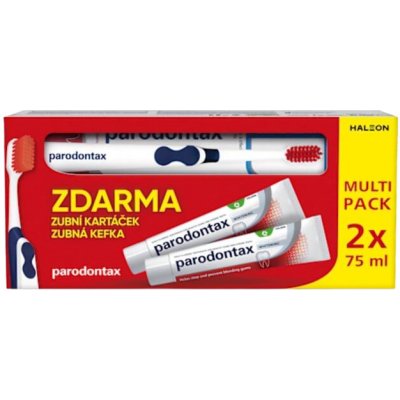 Parodontax Whitening + zubní kartáček 2 x 75 ml – Zboží Dáma