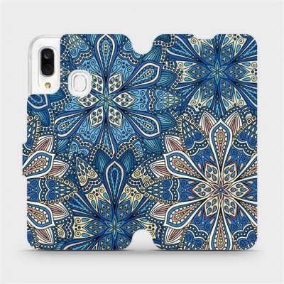 Pouzdro Mobiwear parádní flip Samsung Galaxy A40 - V108P Modré mandala květy – Zbozi.Blesk.cz