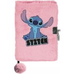 Stitch Památník plyšový A5 se zámkem modrý – Zboží Dáma