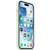 Pouzdro a kryt na mobilní telefon Apple Apple iPhone 15 Silicone Case with MS - Soft Mint MWNC3ZM/A