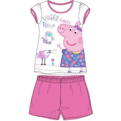 Eplusm Dívčí pyžamo PEPPA PIG motýl a ptáček krátké Šedorůžová – Zboží Mobilmania