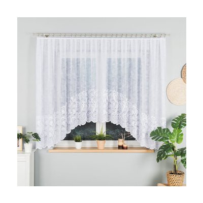 Dekorační oblouková krátká záclona na žabky KINGA 160 bílá 400x160 cm MyBestHome – Hledejceny.cz