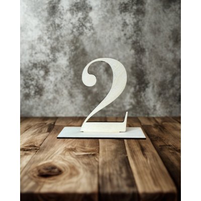 Dekorační dřevěná číslice na stůl Číslice: 1 – Zboží Dáma