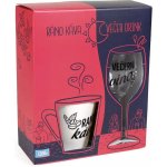 Albi Můj bar Dámská sada hrnek Ranní káva a sklenička Večerní víno 220 ml 300 ml – Zbozi.Blesk.cz