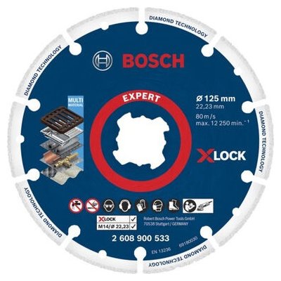 BOSCH 2608900533 / Diamantový kotouč na kov / X-LOCK / Průměr 125 x 22.23 mm (2608900533) – Zbozi.Blesk.cz
