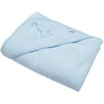 New Baby Dětská froté osuška s výšivkou a kapucí 100x100 modrá žirafka – Sleviste.cz