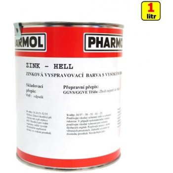 Pharmol Zinková antikorozní barva Zink Hell, 1l, proti reznutí a korozi kovů včetně oceli