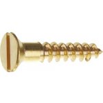 Vrut do dřeva 3,5x16 průběžná drážka, zapuštěná hlava, mosaz, 15ks – Zbozi.Blesk.cz