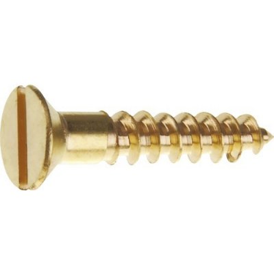 Vrut do dřeva 3,5x16 průběžná drážka, zapuštěná hlava, mosaz, 15ks – Zbozi.Blesk.cz