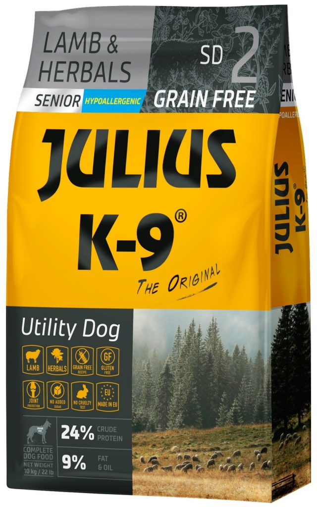 Julius K9 Grain Free Senior Utility Dog Lamb & Herbals 10 kg