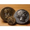 Tapety WEBLUX Fototapeta vliesová Sesterzio Estatero Sestertius Stater Statere Numismatica Sesterce Tetradracma Sestercio coin Sesterz Numismatics ancient rome greek starter 100 x 73 cm