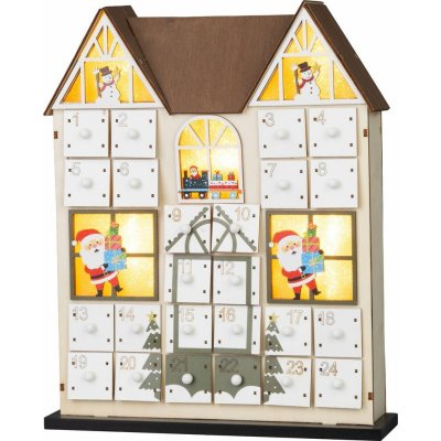MagicHome Dekorace Adventní kalendář Domeček, dřevěný, 8xLED, teplá bílá, 2xAAA – Hledejceny.cz