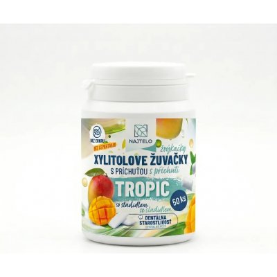 NAJTELO Žvýkačky s xylitolem bez aspartamu tropic 75 g – Hledejceny.cz