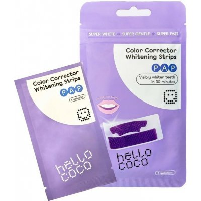 Hello Coco PAP Bělicí pásky na zuby s korektorem barev 7 aplikací 14 ks – Zboží Mobilmania