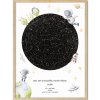 Plakát Hvězdná mapa Vašeho životního okamžiku Rozměr plakátu: 50 x 70 cm, Barva pozadí: Kosmonaut, Volba rámu: Lípa dřevěný rám