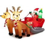 Nafukovací LED Santa Claus se saněmi CM24104DE, vícebarevná - A COSTWAY – Hledejceny.cz