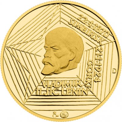 Česká mincovna Zlatý dukát Kult osobnosti V. I. Lenin proof 3,49 g – Zboží Mobilmania