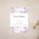 Svatební oznámení Fialkové kvítky v pruzích 1 – Zboží Dáma