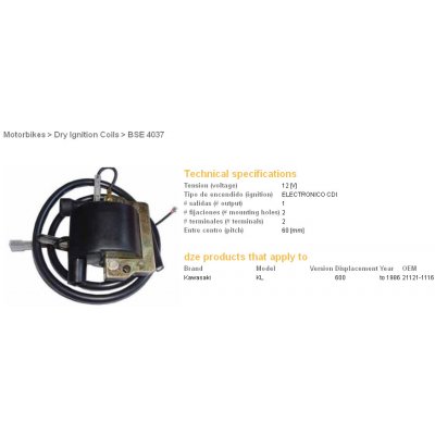 DZE zapalovací cívka KAWASAKI KLR 600 84-94 (21121-1116) – Hledejceny.cz